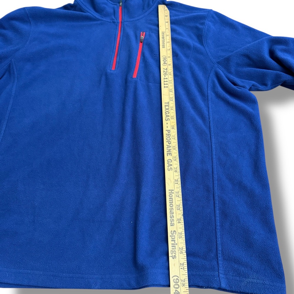 Eddie Bauer‎ Mens Blue Fleece 1/4 Zip Pullover Sweatshirt Top XXL Collard Pocket - Picture 5 of 10